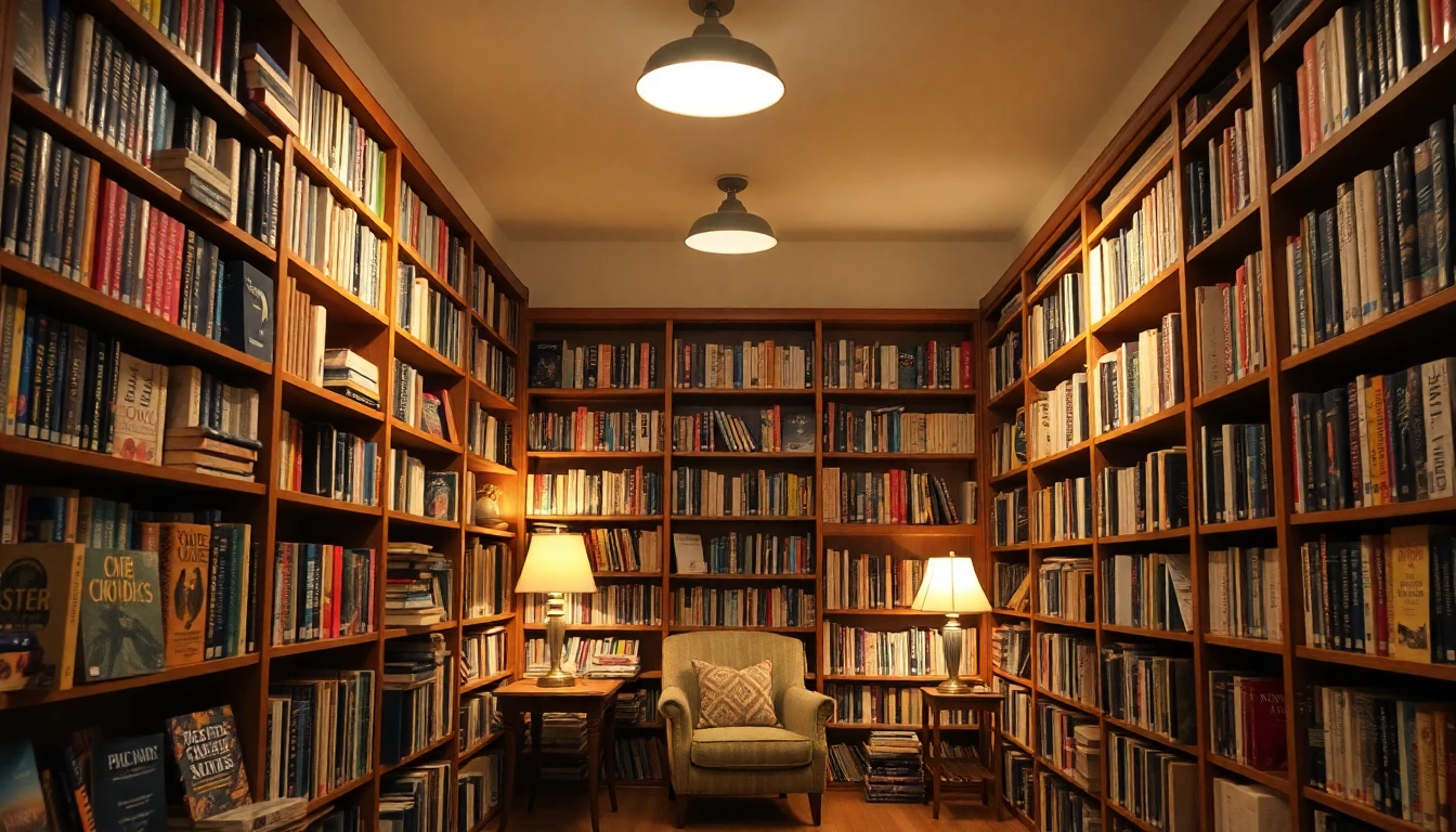 Bücherregale in einer gemütlichen Buchhandlung